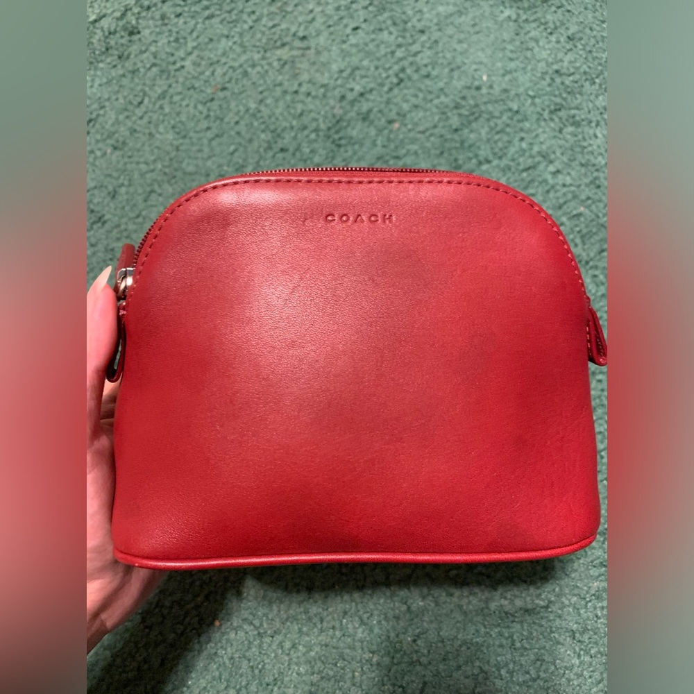 Vintage legacy red Coach cosmetic pouch/bag